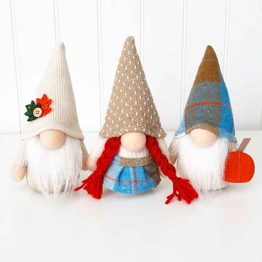 Best of Fall Plush Gnomes - Tabletop Decor - Foundations Decor