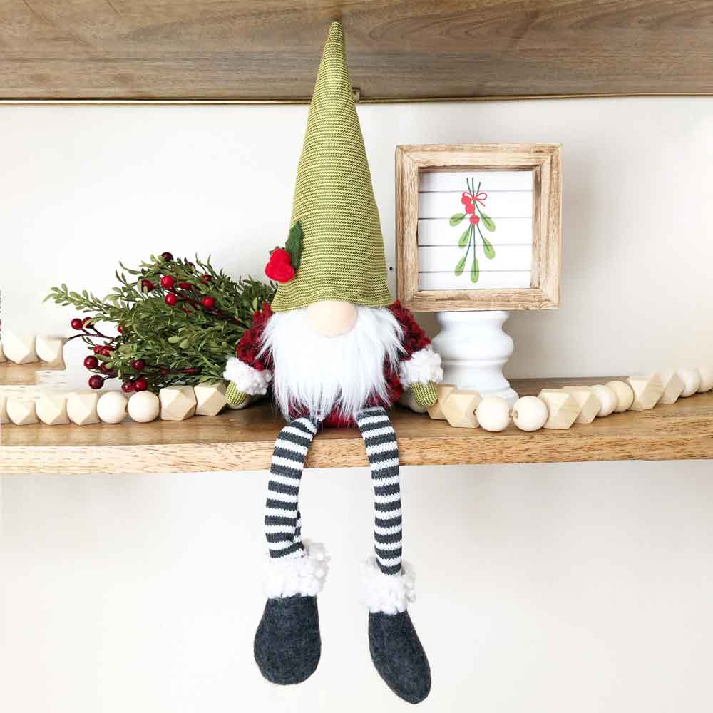 Foundations Decor Gnome for Christmas Plush Gnome Tabletop Decor Wood Craft Projects