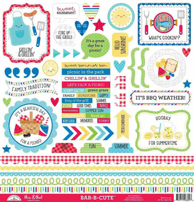 Bar-B-Cute This & That Stickers - Doodlebug - Clearance