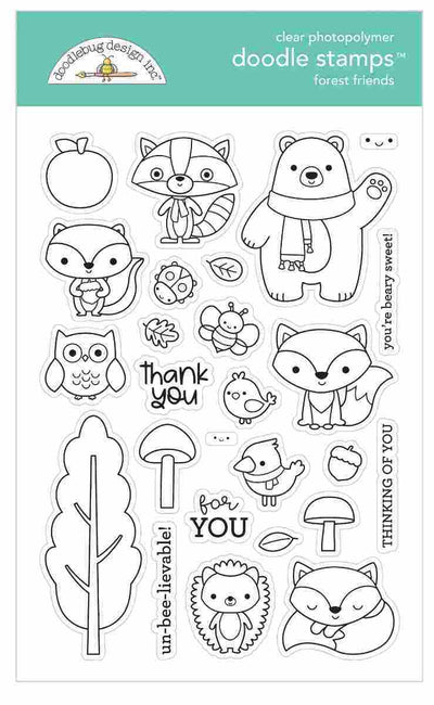 Forest Friends Doodle Stamps - Pumpkin Spice - Doodlebug - Clearance