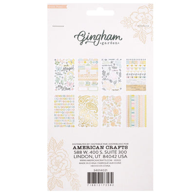 Sticker Book with Gold Fold Accents -  Gingham Garden Collection - Crate Paper