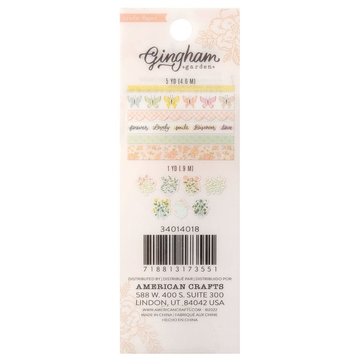 Washi Tape, 7pc - Gingham Garden Collection - Crate Paper