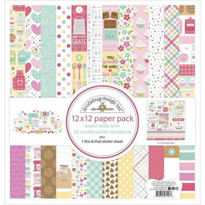 12x12 Double Sided Solid Colored Paper Pad Scrapbook Cardstock