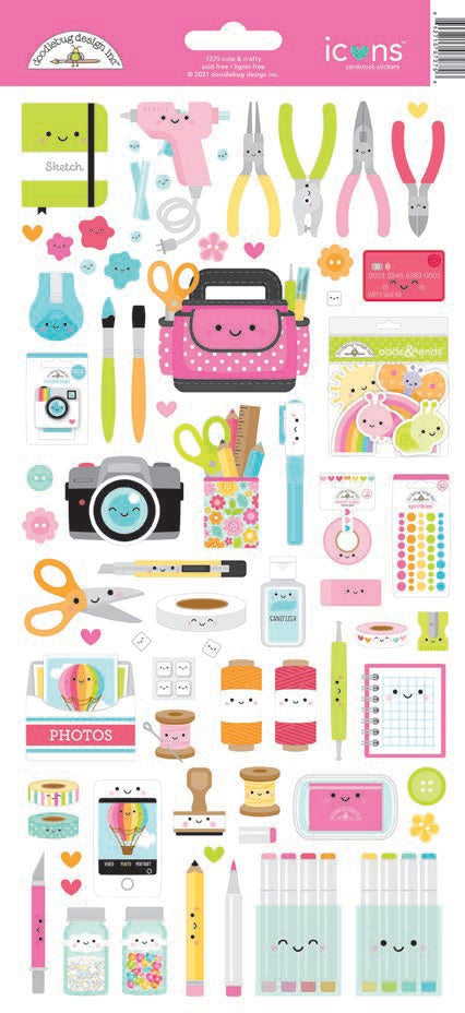 Cute & Crafty Icons Stickers - Doodlebug