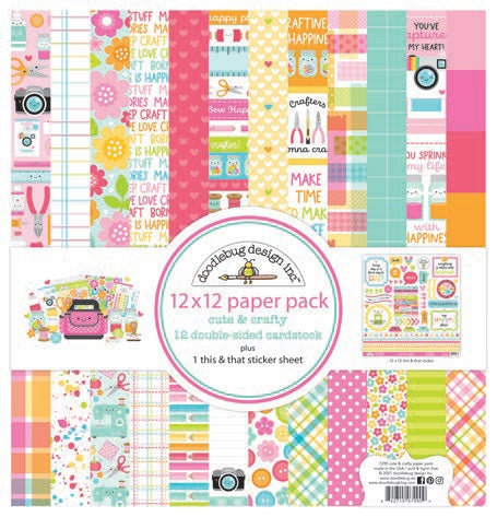 Cute & Crafty 12" x 12" Paper Pack - Doodlebug