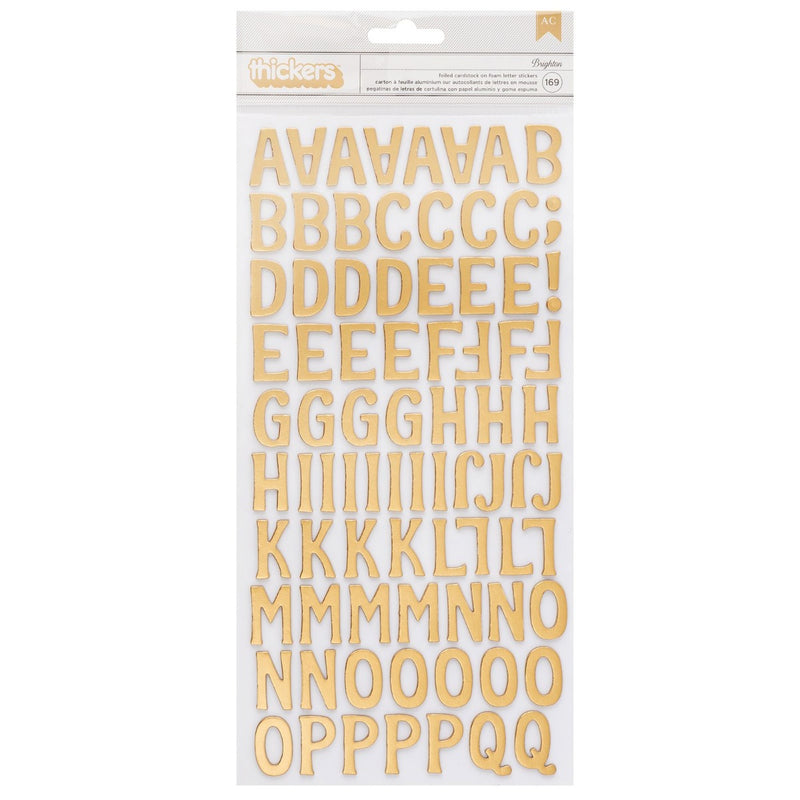 Alphabet Thickers with Gold Foil Accents - Brighton Collection - BoBunny