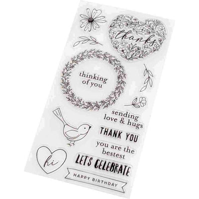 Hey, Hello Acrylic Stamps - Jen Hadfield - Pebbles - Clearance