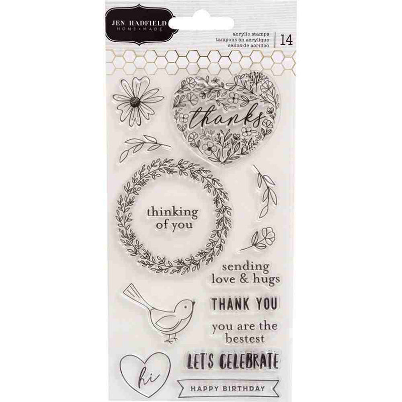 Hey, Hello Acrylic Stamps - Jen Hadfield - Pebbles - Clearance