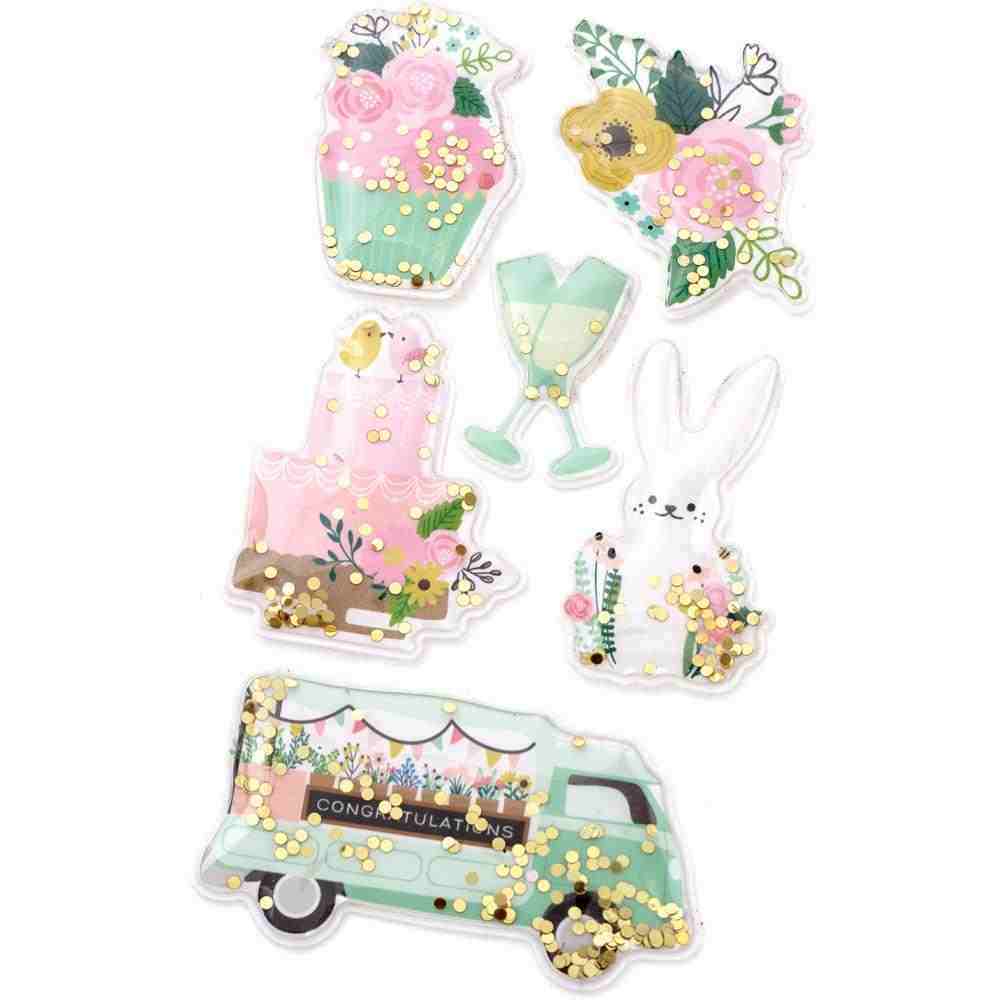 Lovely Moments Shaker Stickers-Pebbles