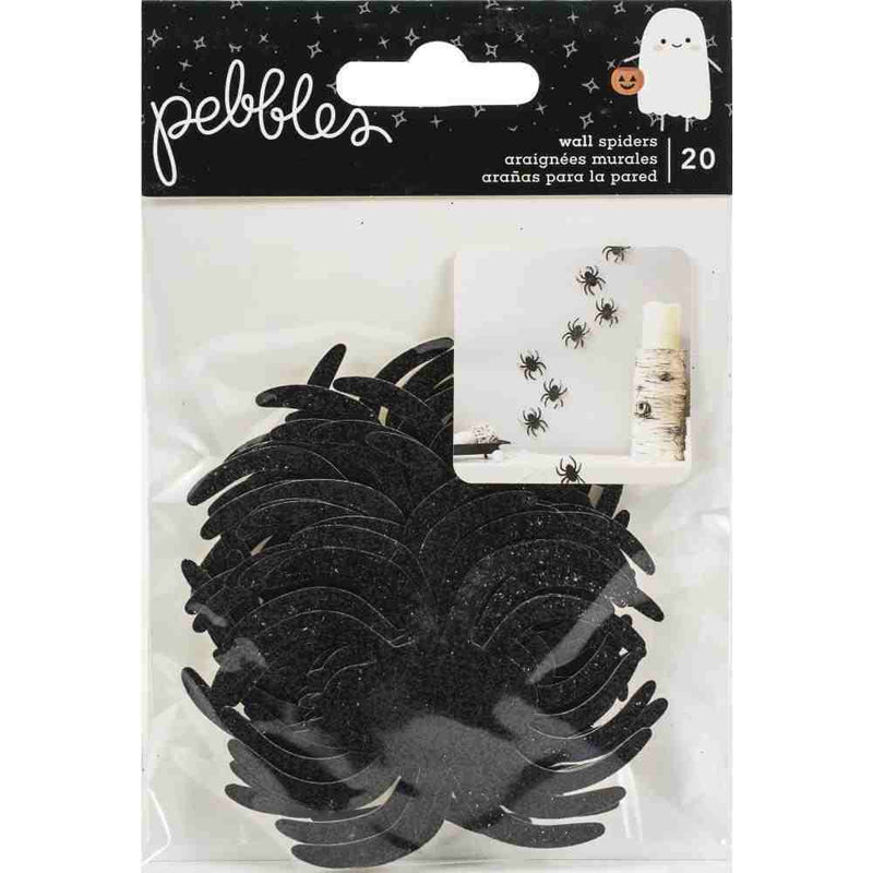 Spiders Wall Adhesive, Black - Spoooky - Pebbles - Clearance