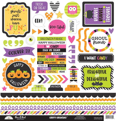 Happy Haunting This & That Stickers - Doodlebug - Clearance