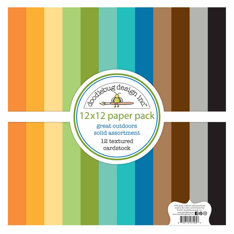 Great Outdoors Textured Cardstock Assortment Pack - Doodlebug