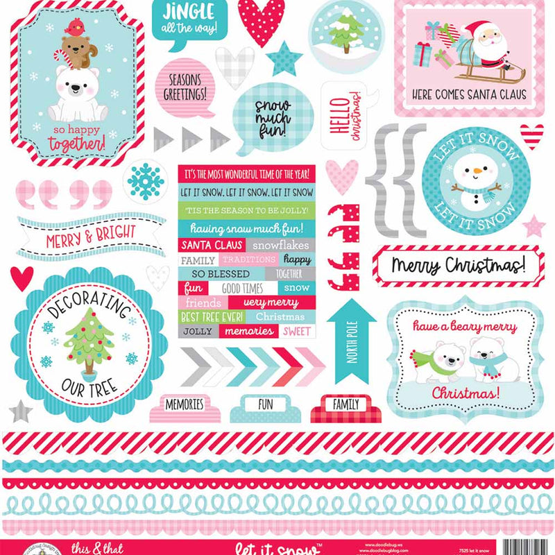 Let It Snow This & That Stickers - Doodlebug