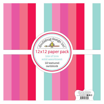 Lots of Love 12" x 12" Textured Cardstock Pack - Doodlebug