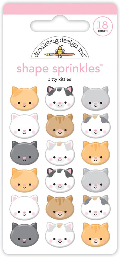 Bitty Kitties Shape Sprinkles -Pretty Kitty Collection-  Doodlebug Design
