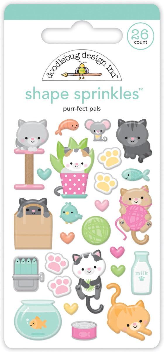 Purr-fect Pals Shape Sprinkles - Pretty Kitty Collection- Doodlebug Design