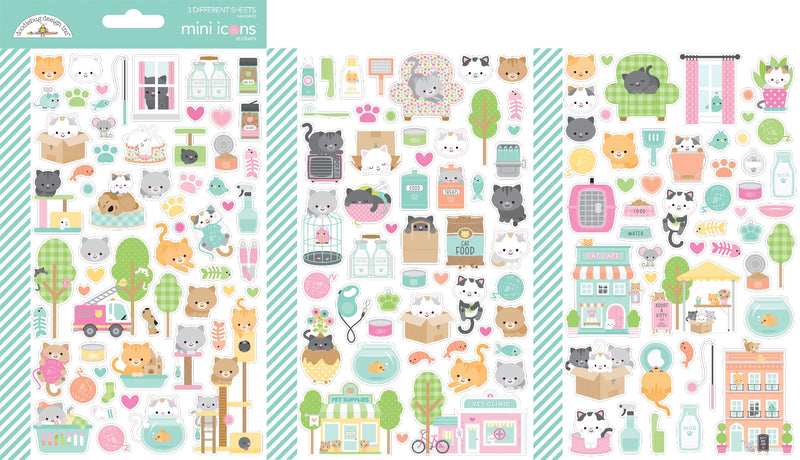 Mini Icons Stickers -Pretty Kitty Collection-  Doodlebug Design