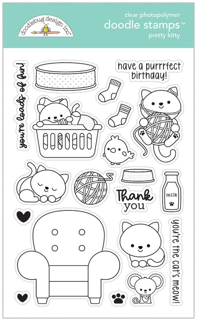 Clear Photopolymer Stamps - Pretty Kitty Collection - Doodlebug Design