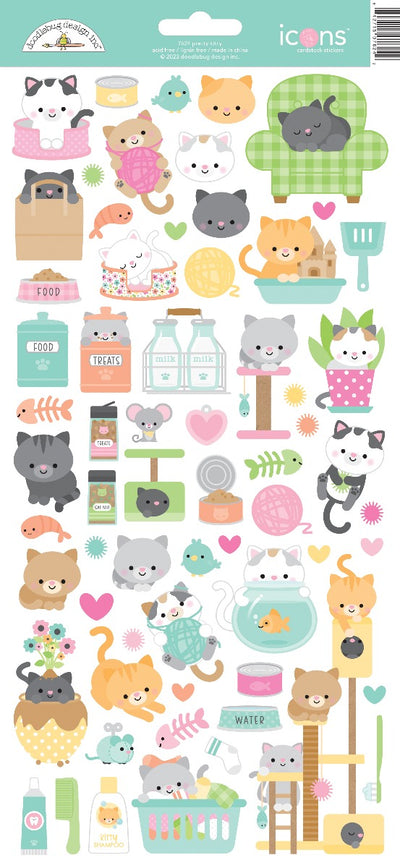 Icons Stickers - Pretty Kitty Collection-  Doodlebug Design