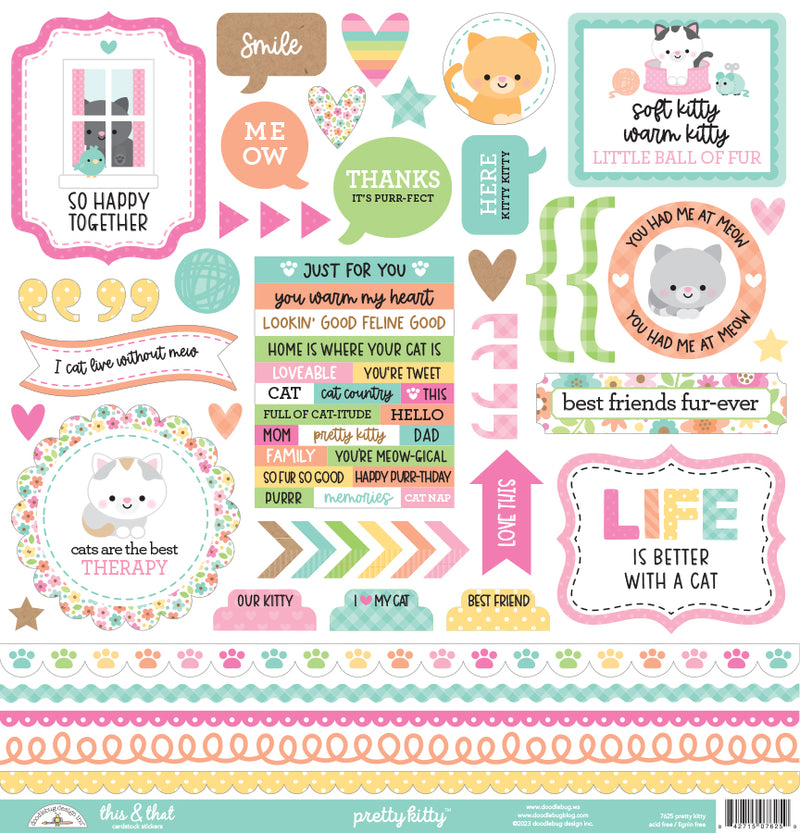 This & That Stickers - Pretty Kitty Collection-  Doodlebug Design