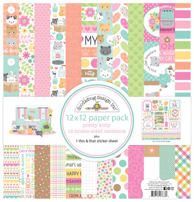 12" x 12" Paper Pack- Pretty Kitty Collection - Doodlebug Design
