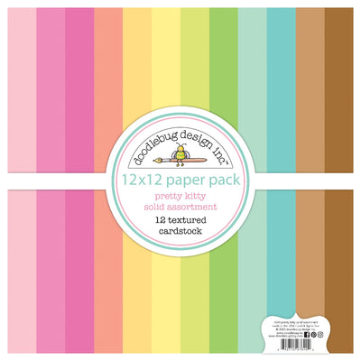12"  x 12" Textured Cardstock Assortments- Pretty Kitty Collection - Doodlebug Design