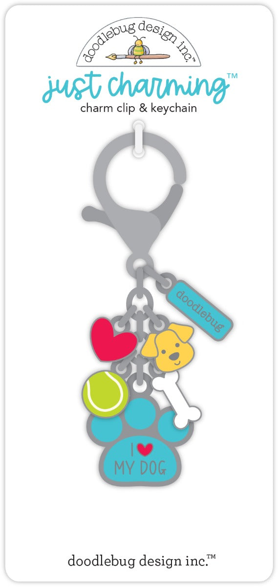 Just Charming Charm clip & Keychain -Doggone Cute Collection-  Doodlebug Design