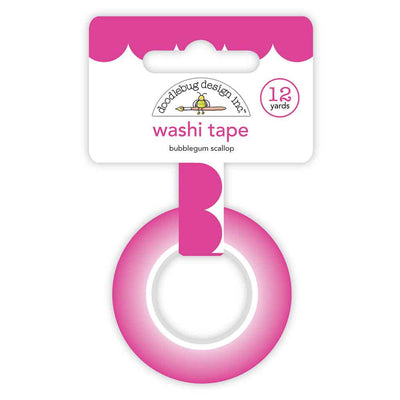 Bubblegum (Hot Pink) Scallop Washi Tape - Doodlebug