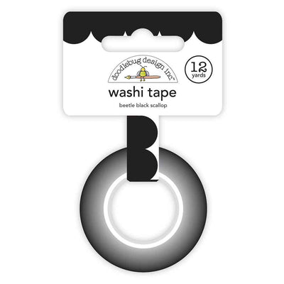 Beetle Black Scallop Washi Tape - Doodlebug