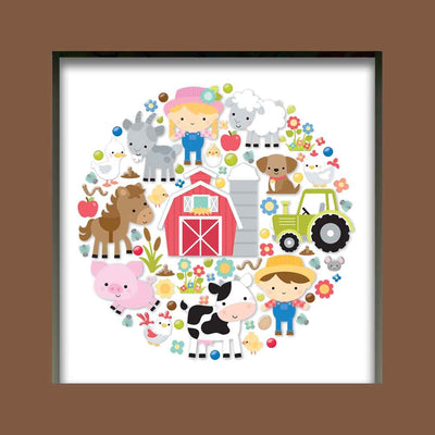 Down On The Farm Shadow Box Insert Kit - Doodlebug