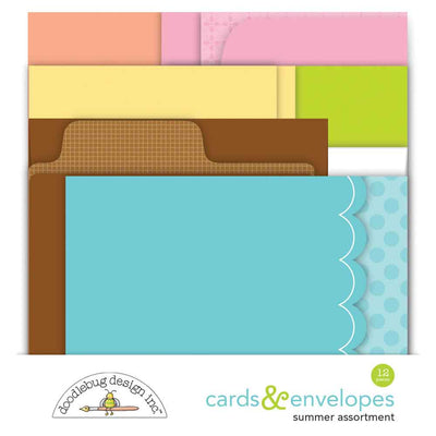 Summer Assortment Cards & Envelopes - Seaside Summer - Doodlebug - Clearance