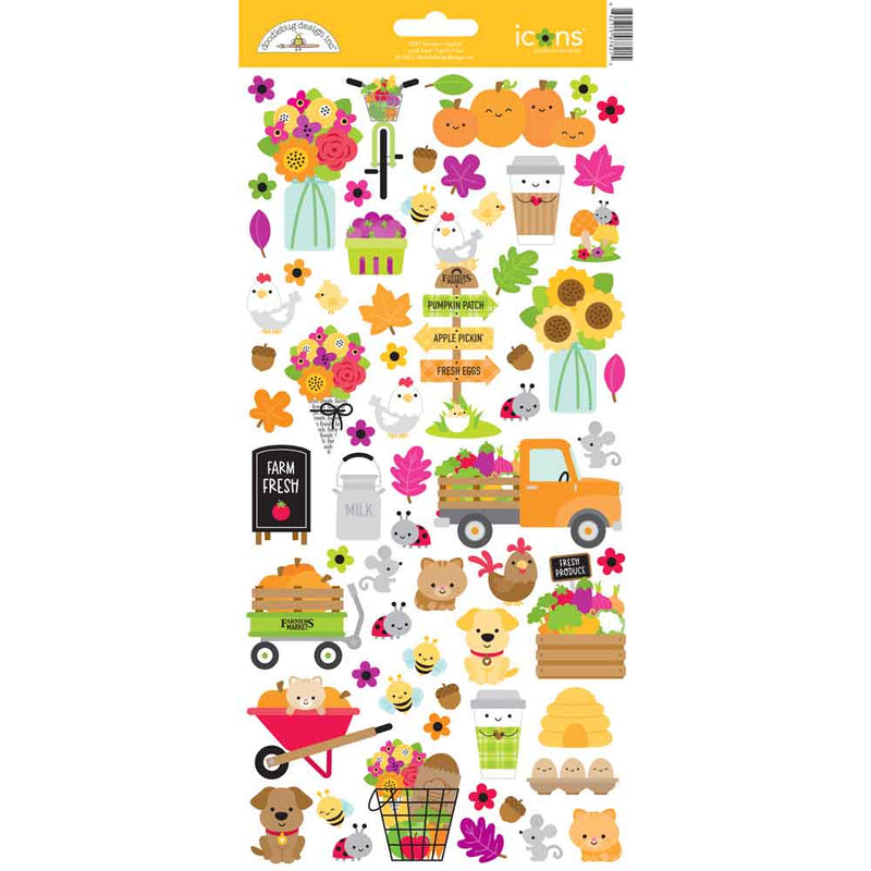 Farmers Market Icons Stickers - Doodlebug