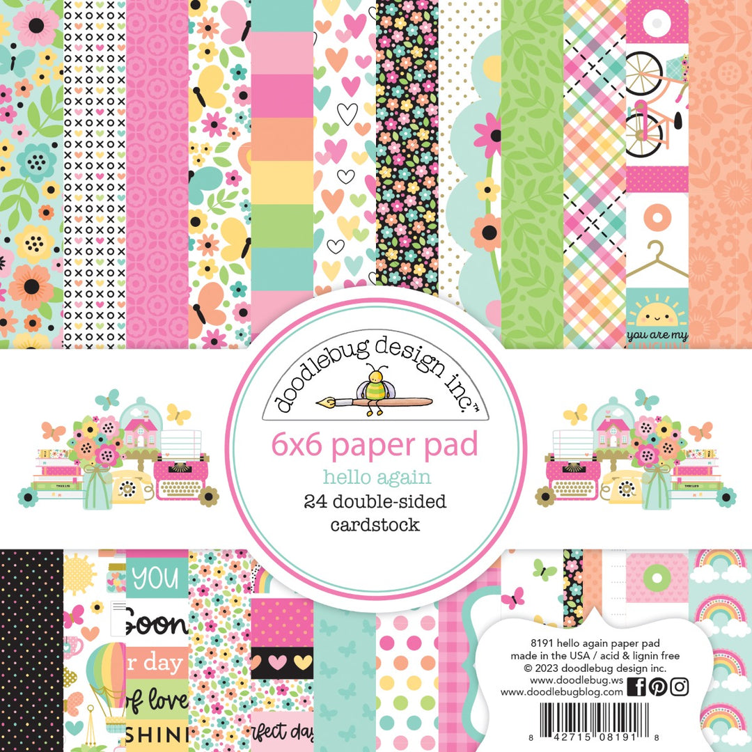 Hello Again 6x6 Paper Pad  - Doodlebug