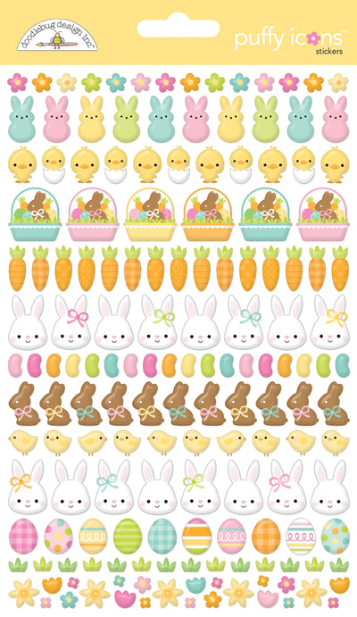 Bunny Hop Puffy Icons Stickers - Doodlebug