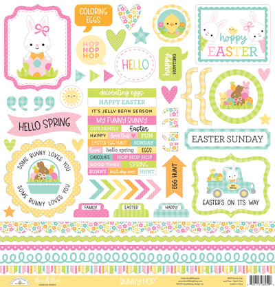 Bunny Hop This & That Stickers - Doodlebug