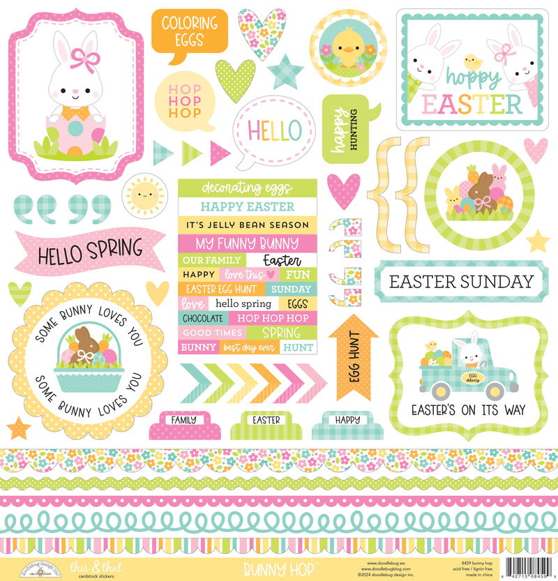 Bunny Hop This & That Stickers - Doodlebug