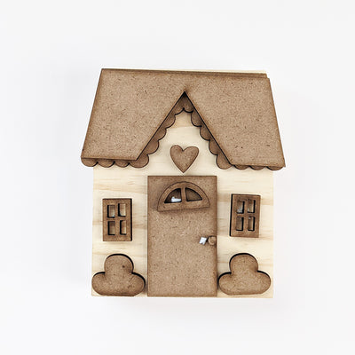 Small Christmas House - Unfinished Wood Craft - Home - Foundations Decor