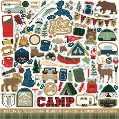 Let's Go Camping Element Stickers - Echo Park