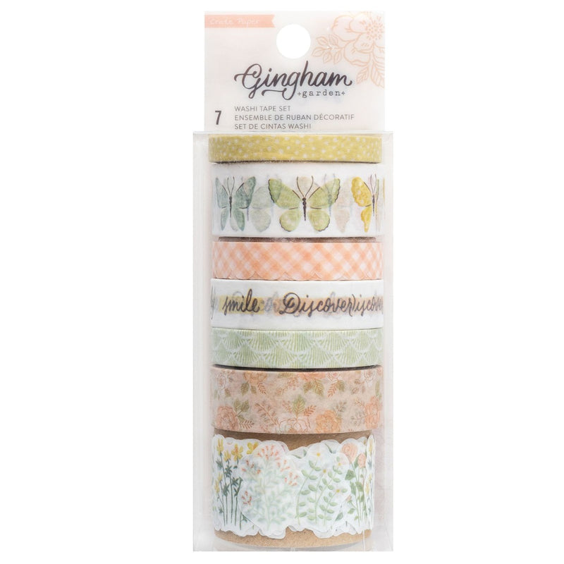 Washi Tape, 7pc - Gingham Garden Collection - Crate Paper