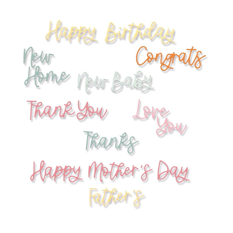 Birthday, Congrats & Thanks With Borders Sizzix Embossing Folders