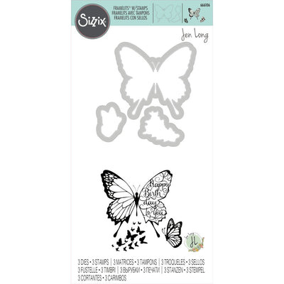 Butterfly Birthday Framelits Die & Stamps - Jen Long - Sizzix