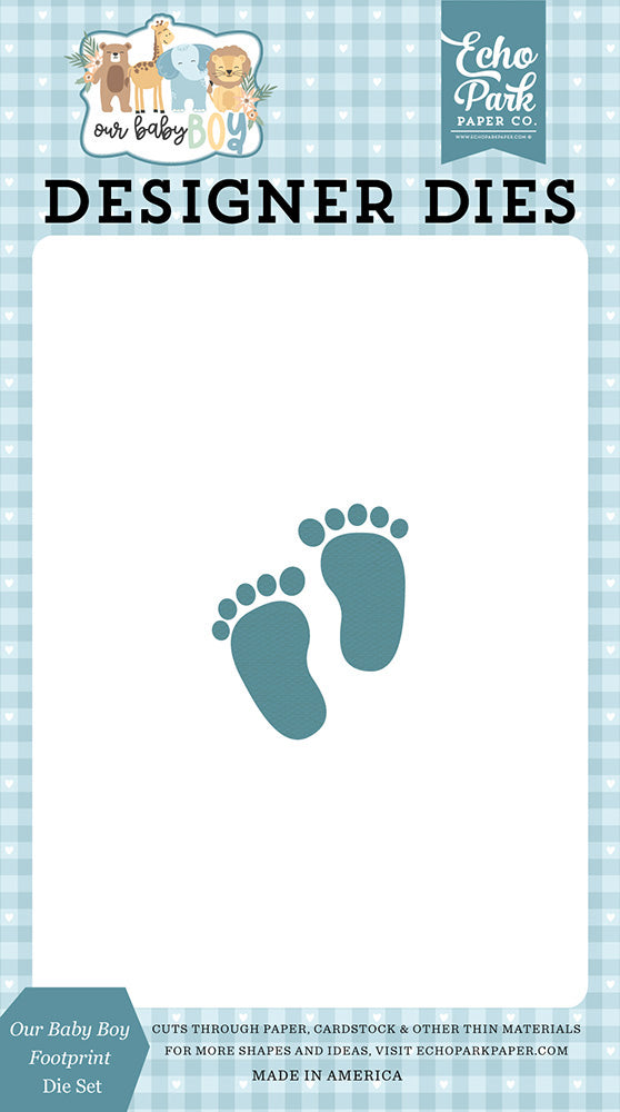Footprint Die Set - Our Baby Boy-  Echo Park