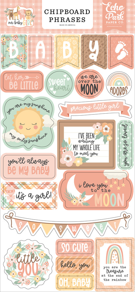 Milestone Journaling Cards Paper - Echo Park - Welcome Baby Girl
