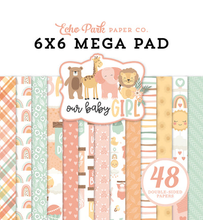Cardmakers Mega Pad, 6" x 6"- Our Baby Girl - Echo Park