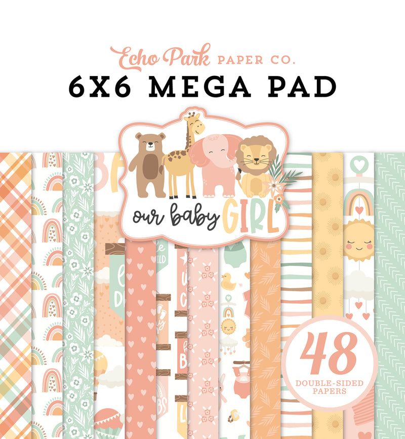 Cardmakers Mega Pad, 6" x 6"- Our Baby Girl - Echo Park