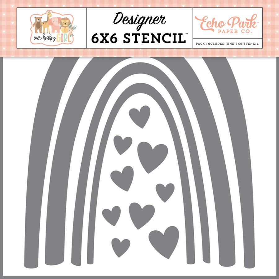 Rainbow Love Stencil, 6 x 6 - Our Baby Girl - Echo Play