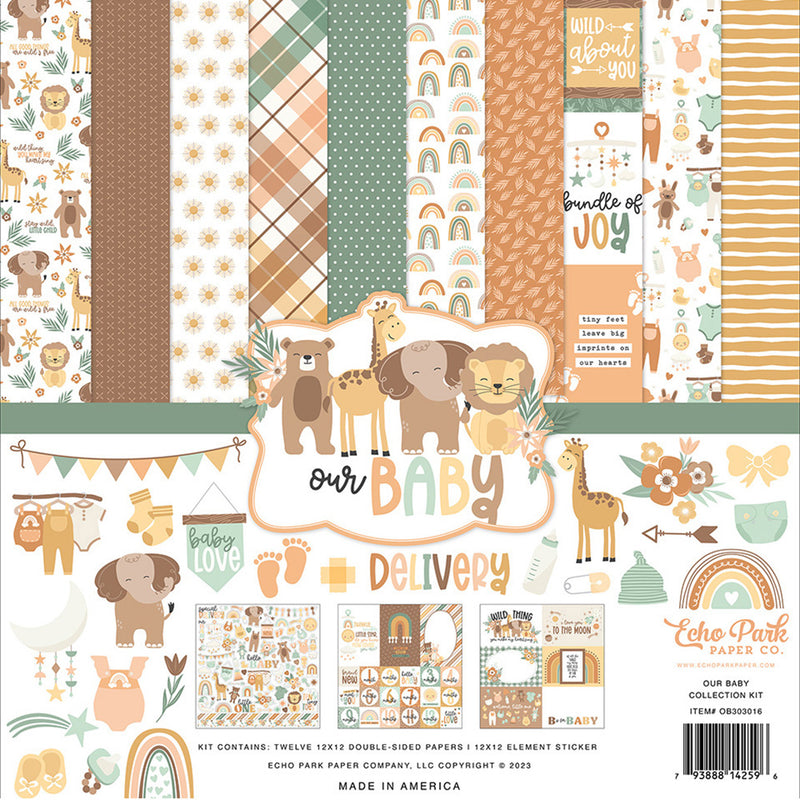 Cardstock Collection Kit, 12 x 12 - Our baby Collection - Echo Park