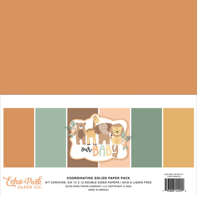 Solids Cardstock Kit, 12 x 12 -  Our Baby Collection - Echo Park