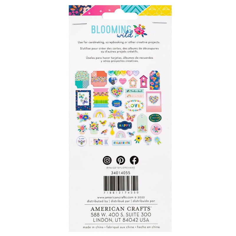 Ephemera Icons with Holographic Foil Accents- Paige Evans - Blooming Wild Collection - American Crafts