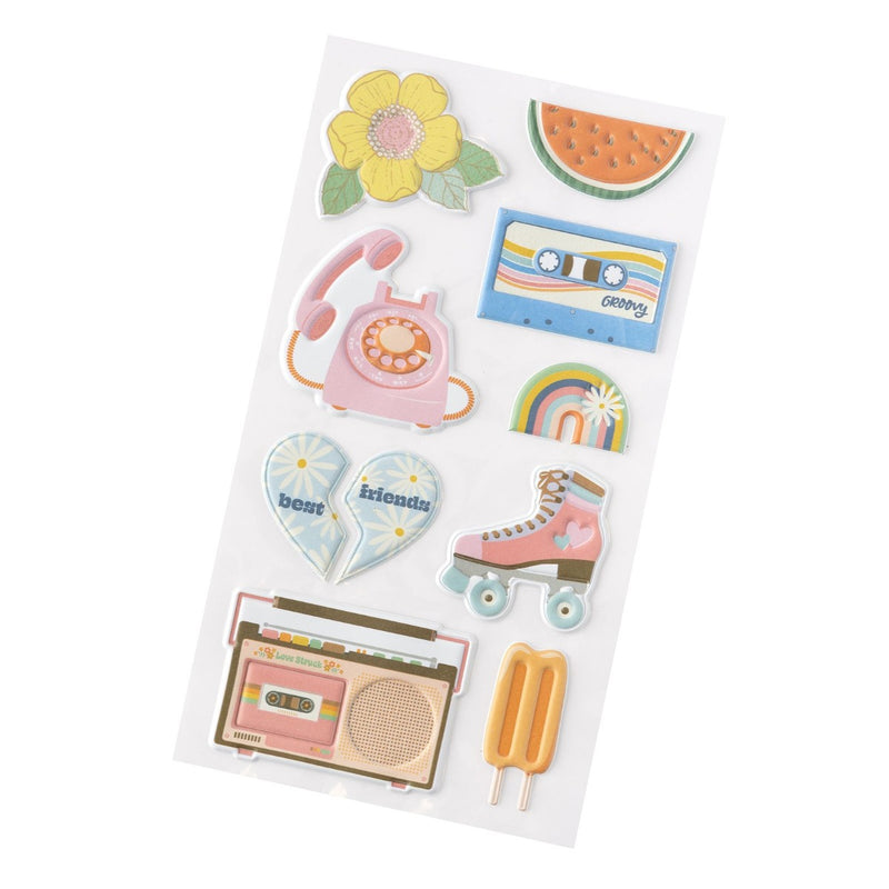Puffy Stickers - Jen Hadfield - Flower Child Collection - American Crafts